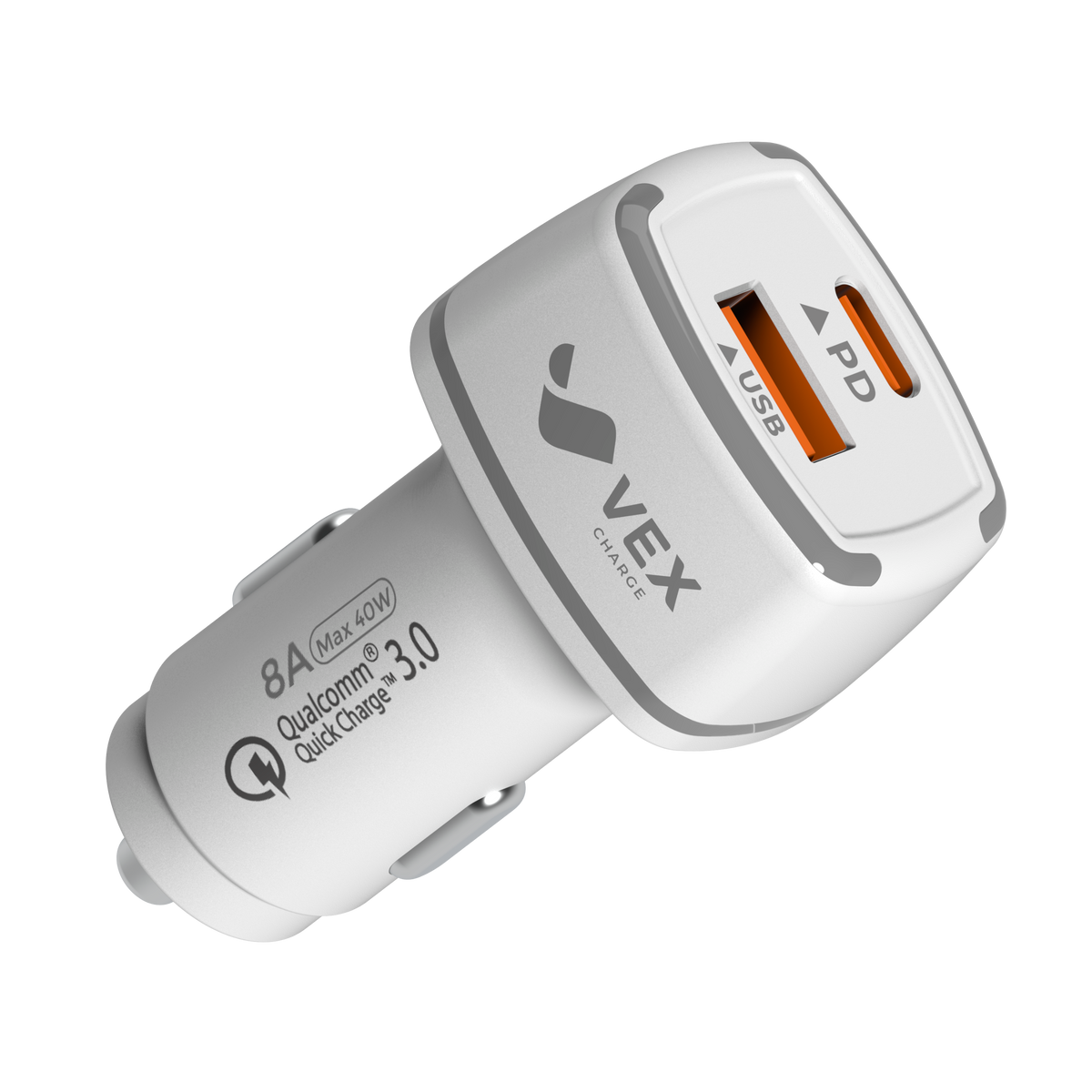 Cargador para Auto VEX 8A USB-A + USB-C