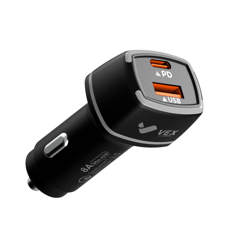 Cargador para Auto VEX 8A USB-A + USB-C