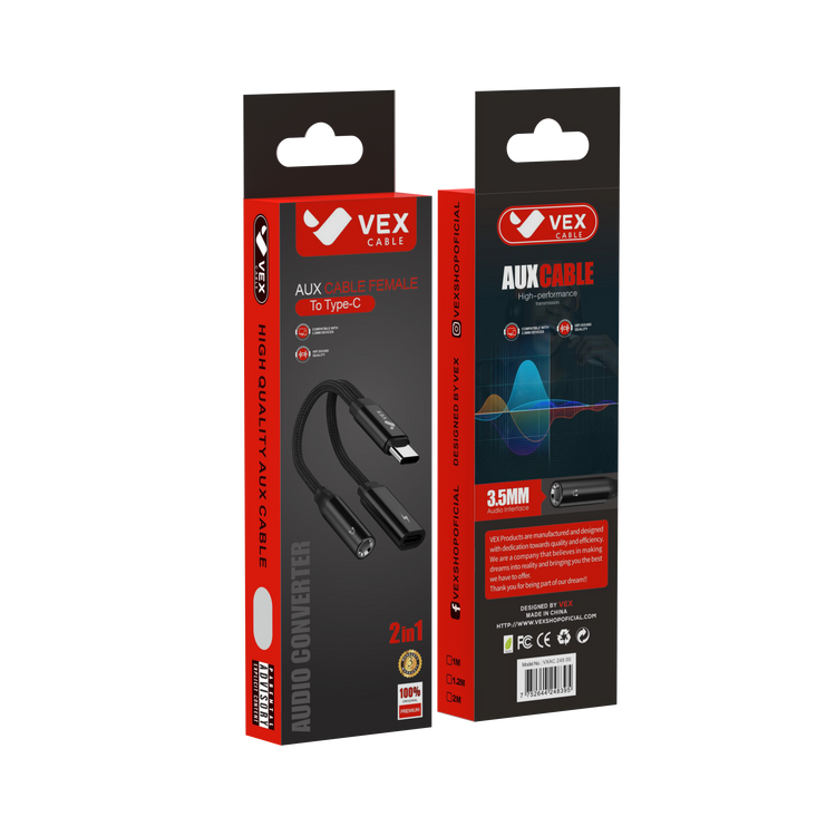 Cable de Audio AUX 2 en 1 USB-C