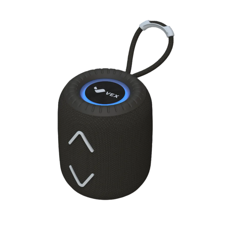Parlante Bluetooth portátil VEX Bass 9, IPX6, luces RGB, modo TWS, hasta 8 h