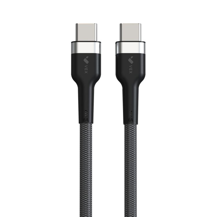 Cable USB-C a USB-C VEX QX Power Delivery, carga super rápida 120W, salida 6A