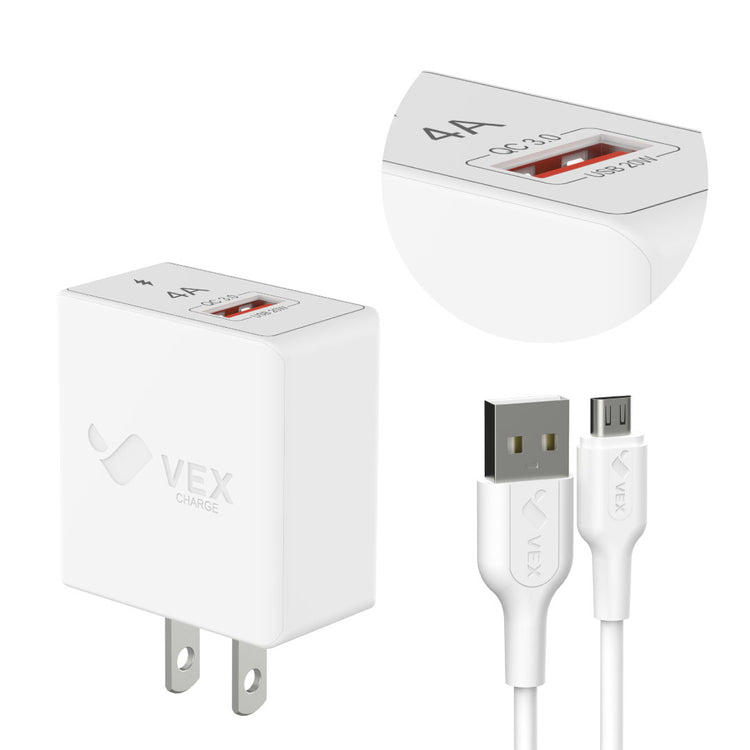 Cargador de pared VEX D6A, 1 puerto USB-A, 20W, 4A