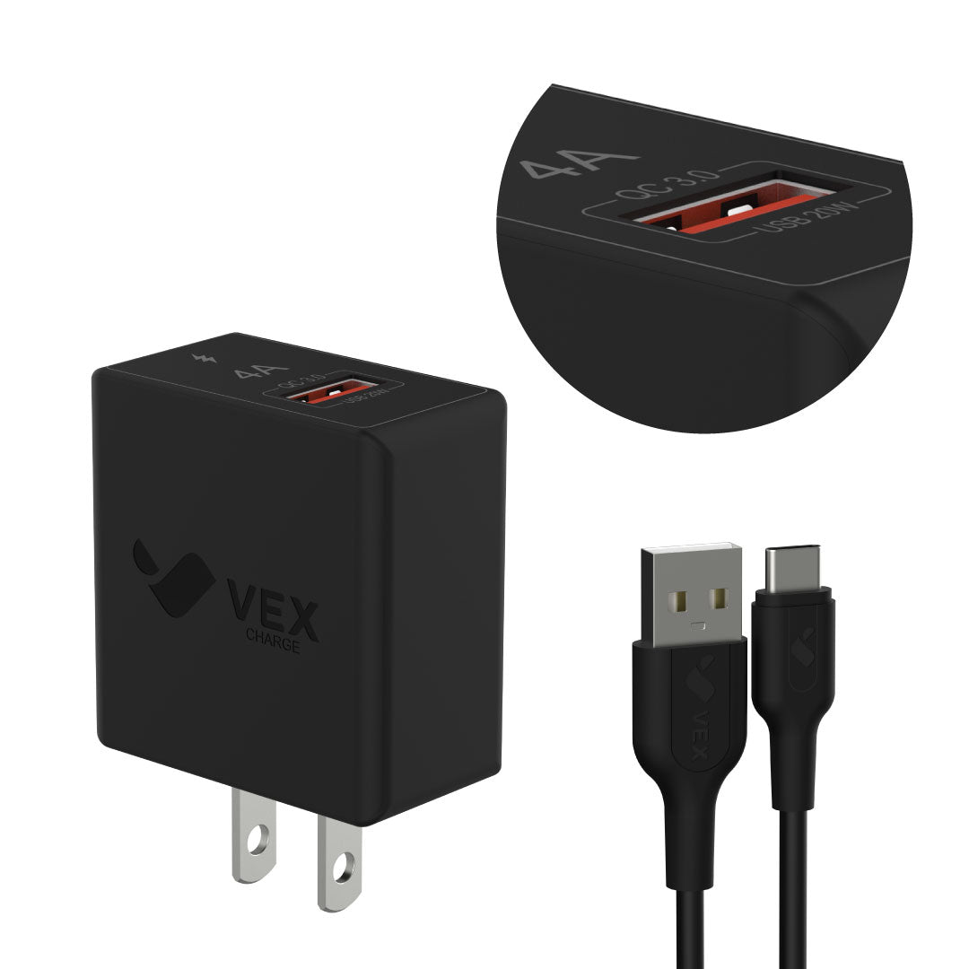 Cargador de pared VEX D6A, 1 puerto USB-A, 20W, 4A