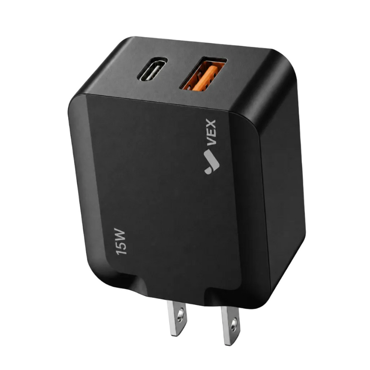 Cargador de Pared VEX D2AC 15W, 1 Puerto USB-A, 1 Puerto USB-C