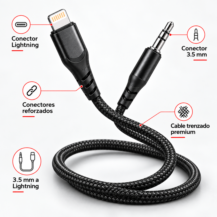 Cable de Audio AUX USB-C - JACK 3.5 mm