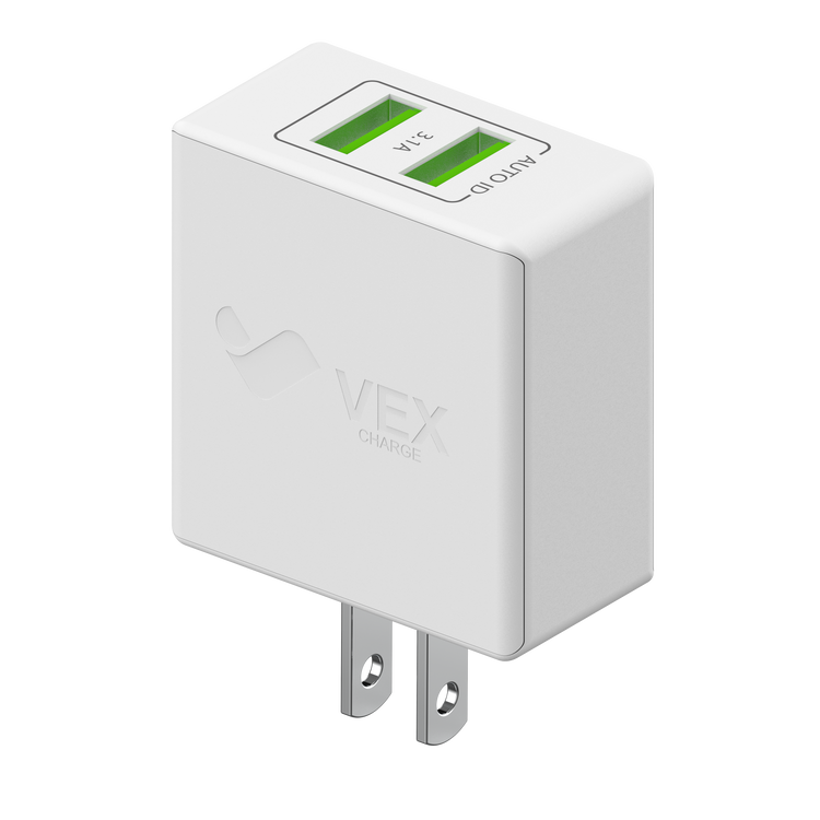 Cargador de pared VEX D6AA, 2 puertos USB-A, 15W, 3.1A