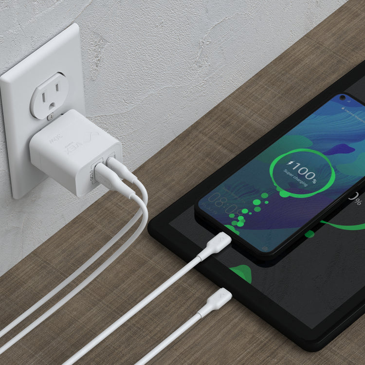 Cargador de Pared VEX D8AC 30W 1 puerto USB-A, 1 puerto USB-C