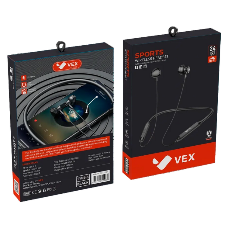 Audífonos Deportivos Bluetooth VEX Flow Sport 3 con 24 h de duración