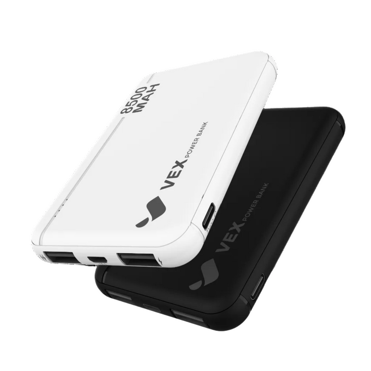Power Bank VEX 8,500 mAh, 2 puertos USB-A + USB-C